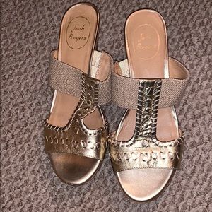 Jack Rogers gold sandals